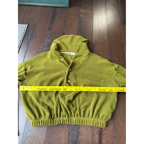 FP Movement Oversized Chenille Hoodie Pullover Green Casual Lounge Size M crop - Picture 10 of 10
